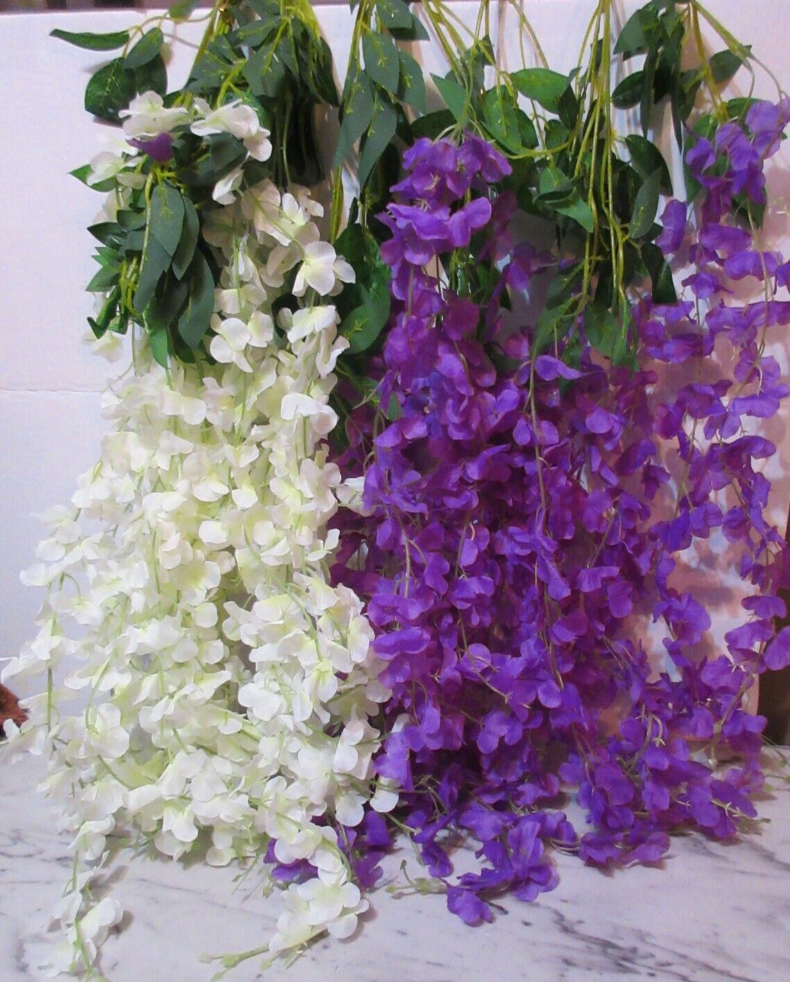 Serwalin Wisteria Hanging Flowers 12 Pack Artificial Flowers 3.75 Feet Fake Wis