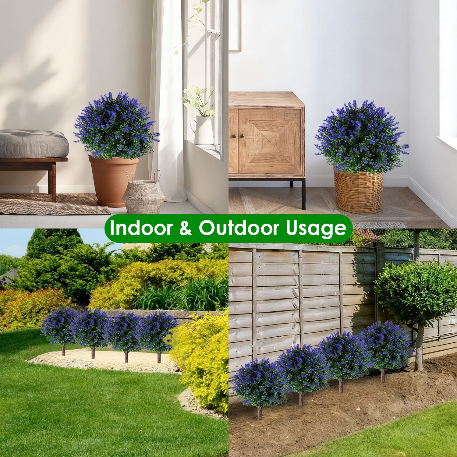 2Pack Artificial Lavender / Peanut Tree Realistic Plants Outdoor Indoor Decor