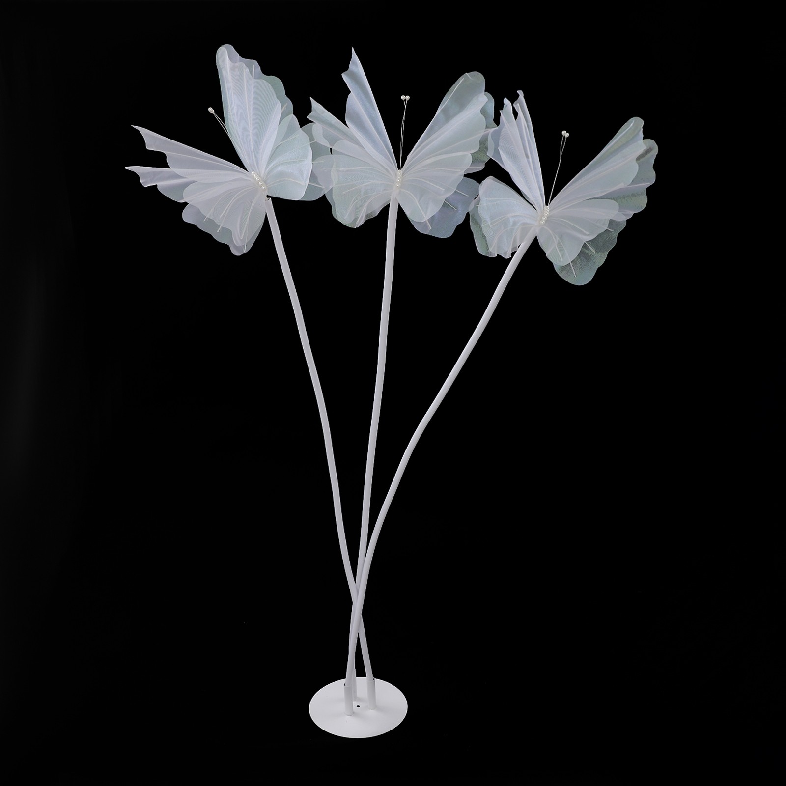 Butterfly Decoration with Standing Base, Artificial Decoration Butterflies White