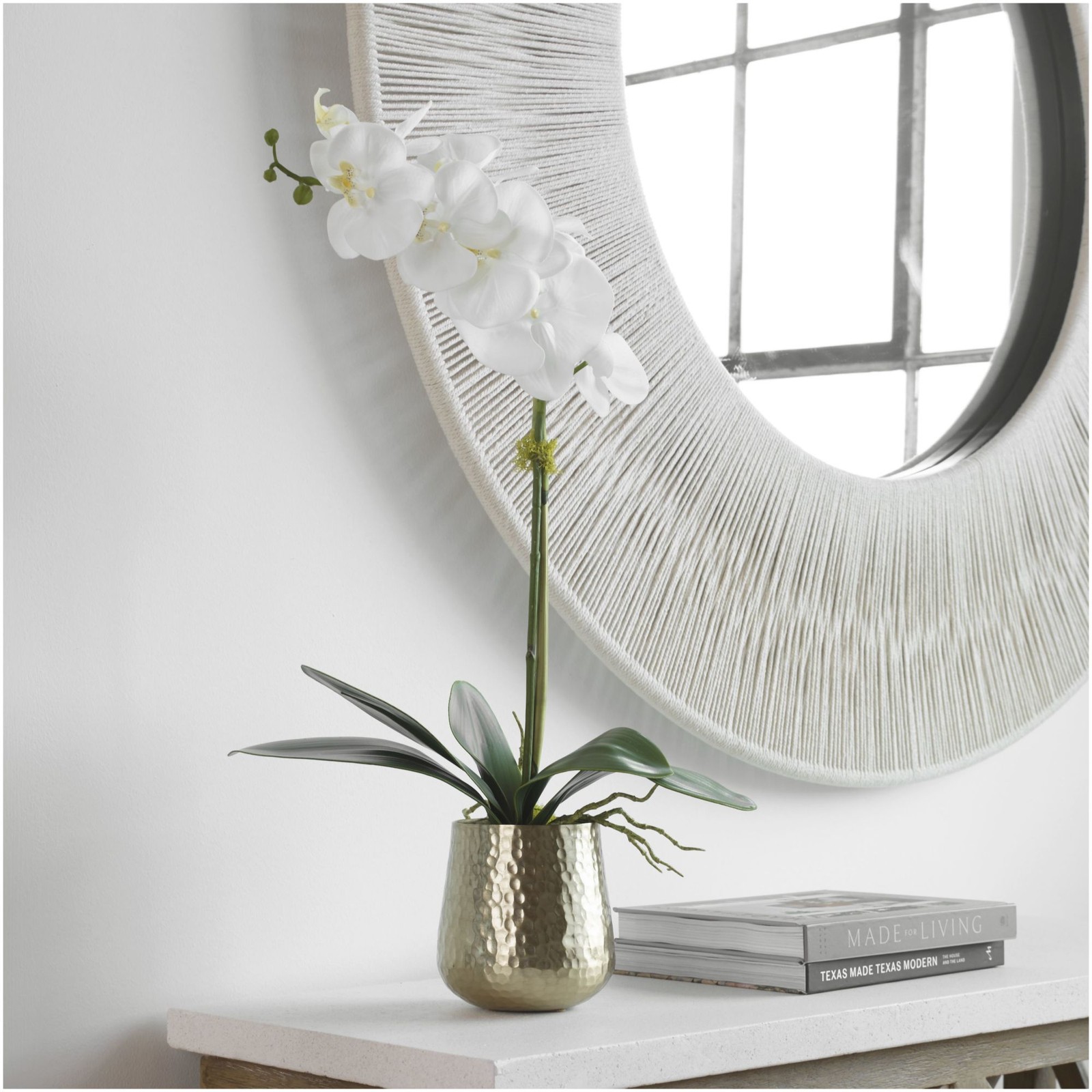 Uttermost 60189 Cami 14″W Artificial Orchid With Hammered Brass – Brass