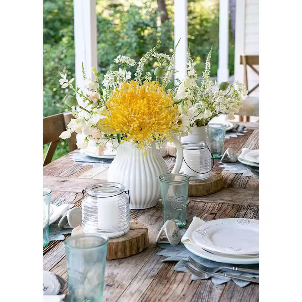 12 In. Artificial Yellow Indoor/Outdoor Chrysanthemum 6-Pieces Faux Flower Bouqu
