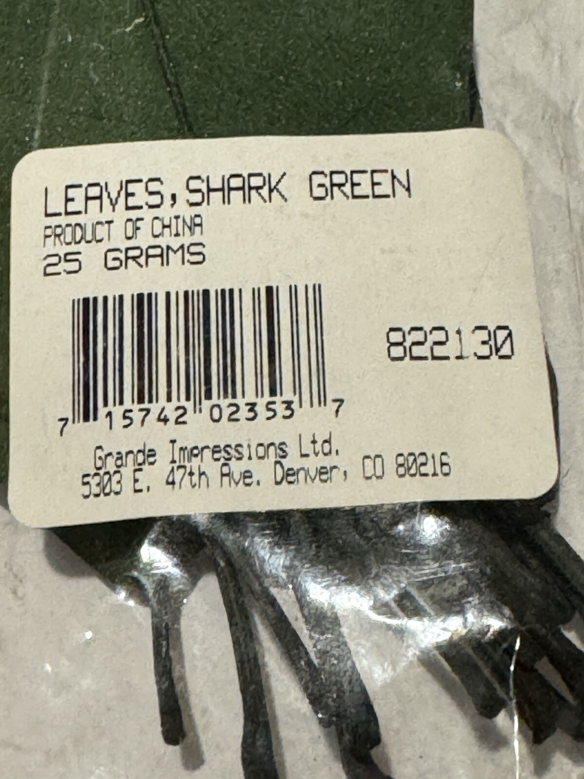 Grand Impressions Dried Florals Leaves Leaf Shark Green 822130 Wedding Craft NEW