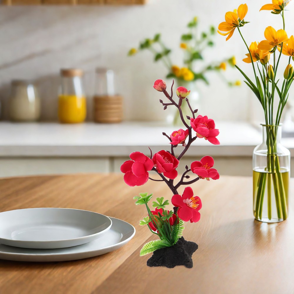 3 Pcs Japanese Decorative Ornaments Fake Flower Dish Artificial Decors