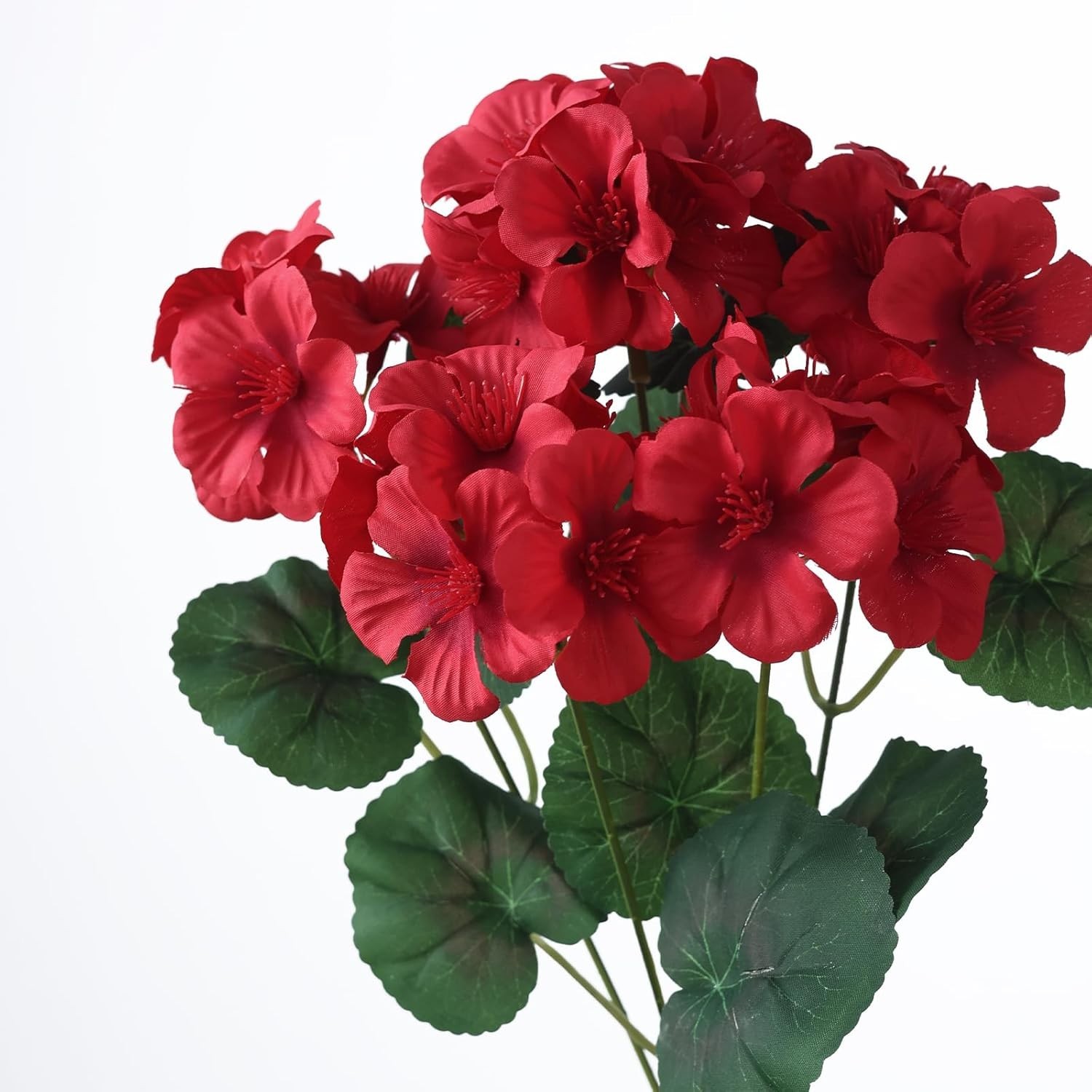 24 Bundles of UV-Resistant Artificial Geranium Flowers for Elegant Decor