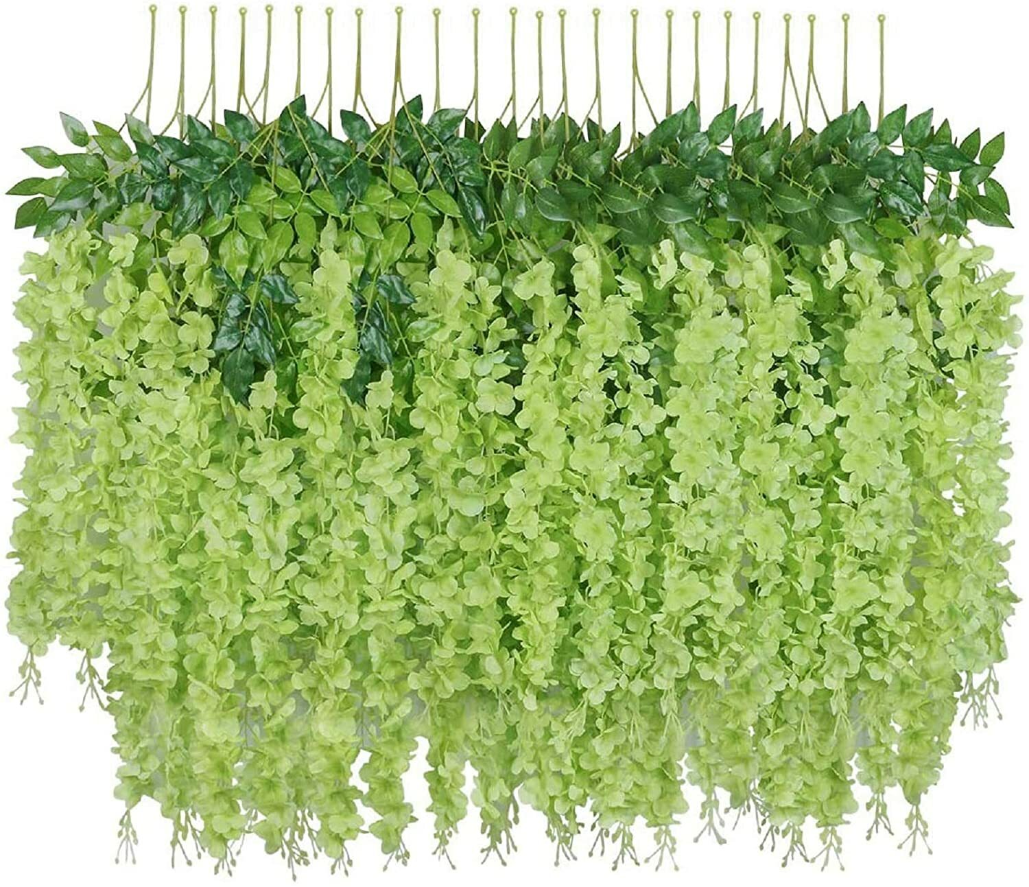 12PCS Artificial Wisteria Hanging Flower Vine Silk Wedding Hanging Decor 3.4ft