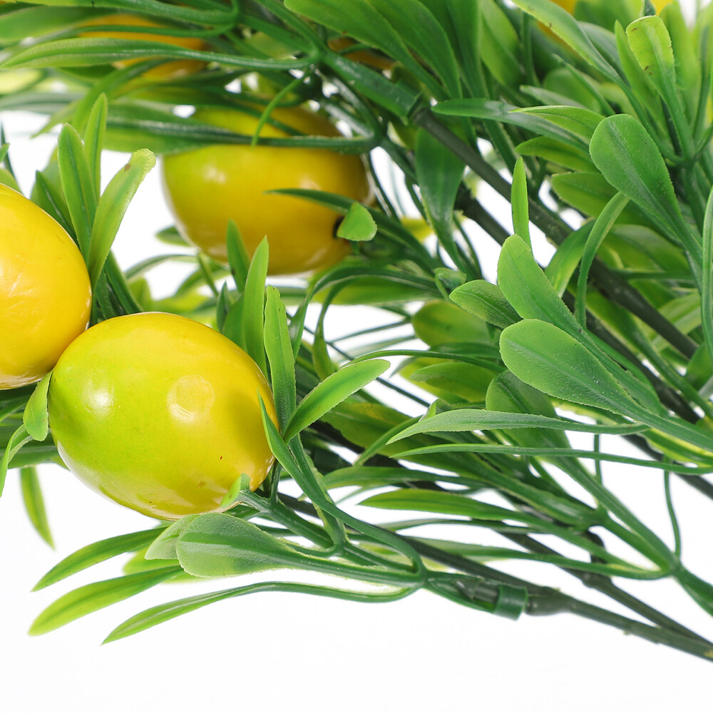 2pcs Fake Lemon Branches Artificial Fruit Branch Lemon Tree Stem Home Decor Gift