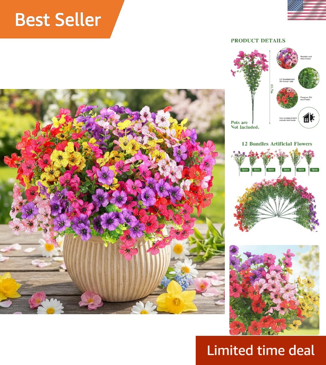 Vibrant 6-Color Silk Daisy Bundle Set for Effortless Indoor & Outdoor Beauty