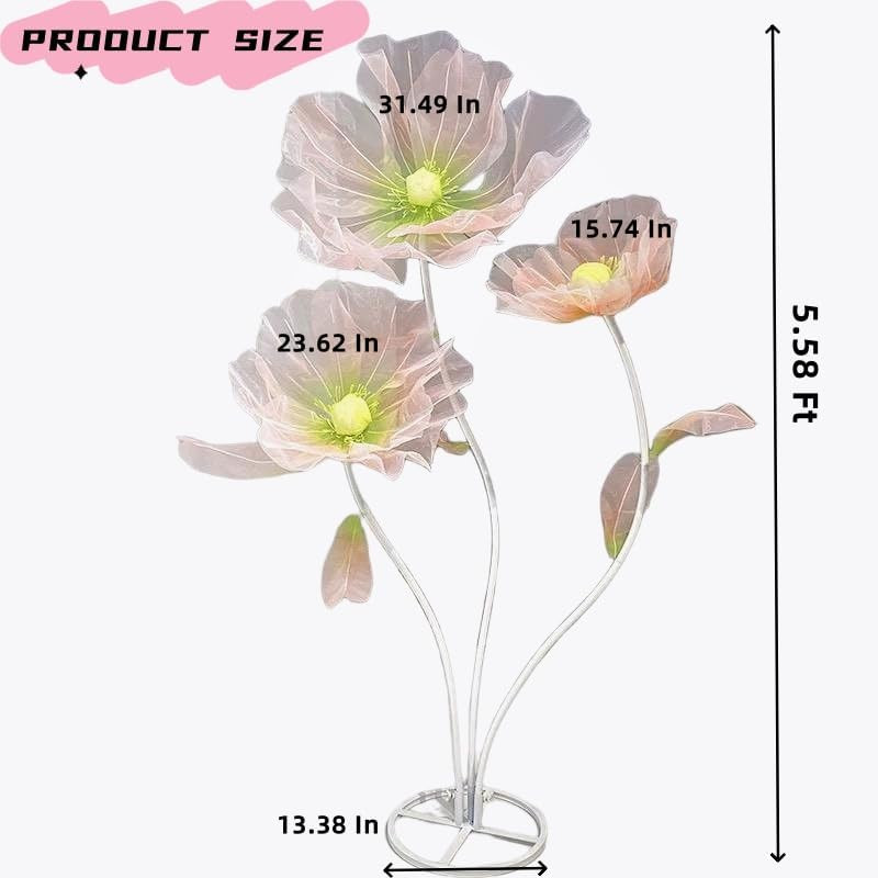 Giant Flowers for Decoration – 5.58 Ft Adjustable Waterproof 3D Silk Faux Large