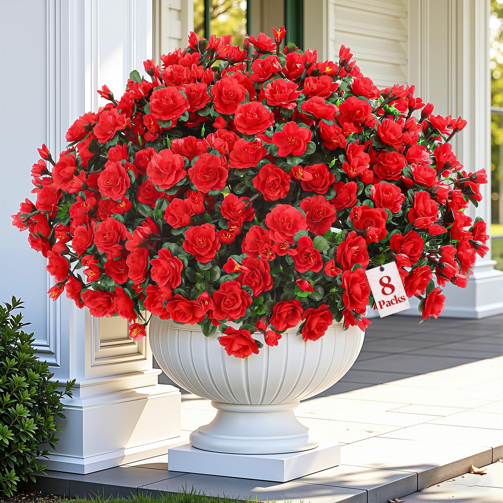 8 Large Bundles Artificial Flowers for Outdoors Spring Decoration, UV Resista…