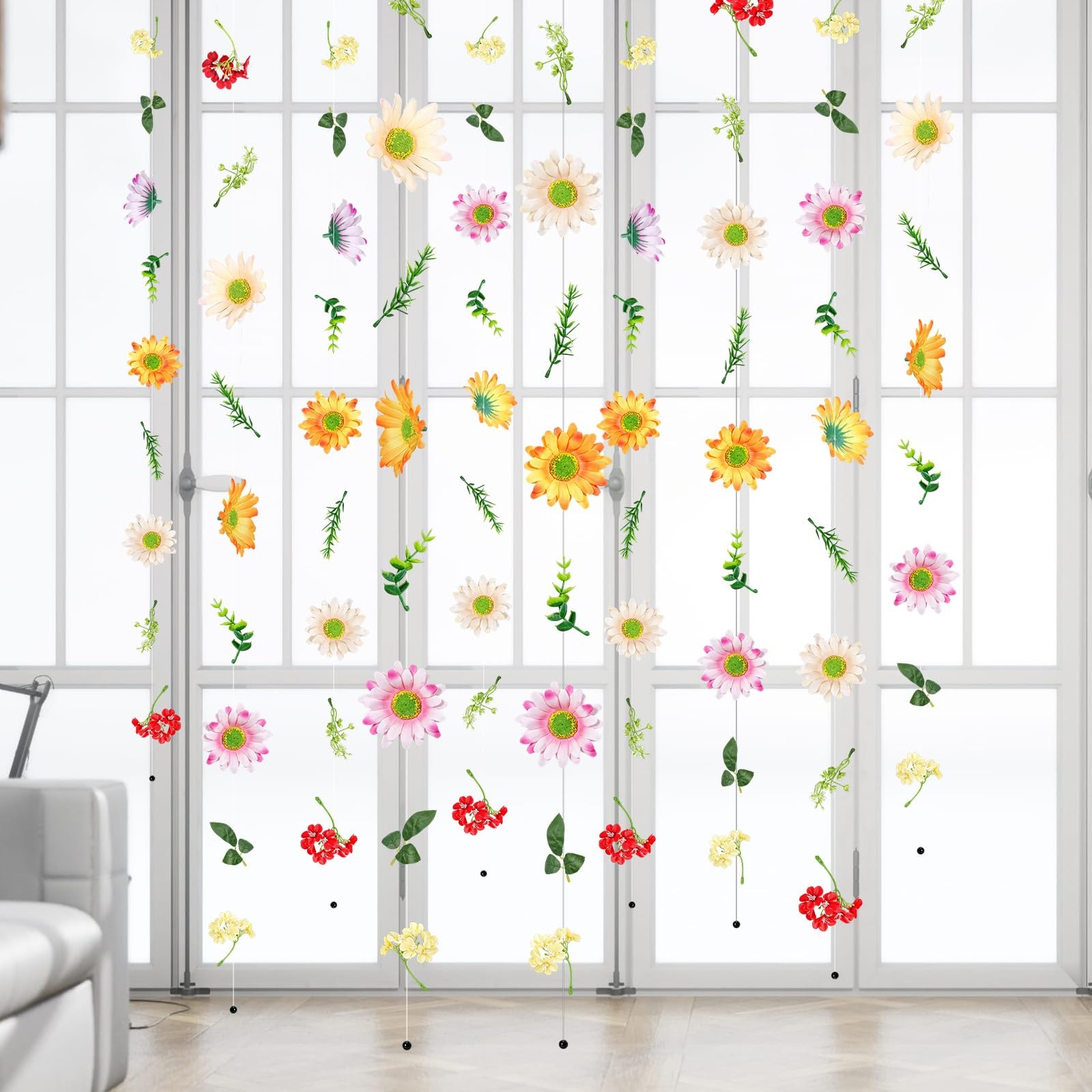 10 Pack 60 ft Artificial Hanging Flower Garland Vines with Hooks, Wildflower …