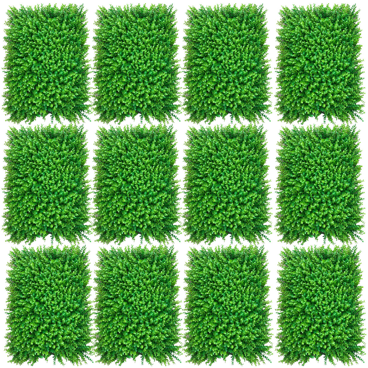 12x Artificial Plant Panel Wall Boxwood Mat Fence Fake Grass Floral Hedge Decor