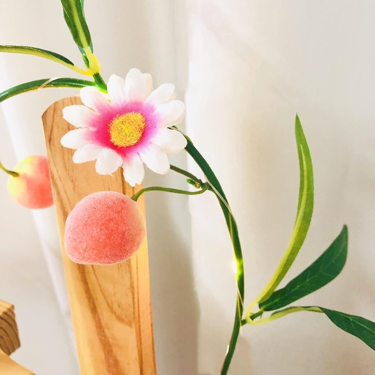 Simulation Peach String Lights Hanging Vine Plant Peach Garland Artificial Fruit