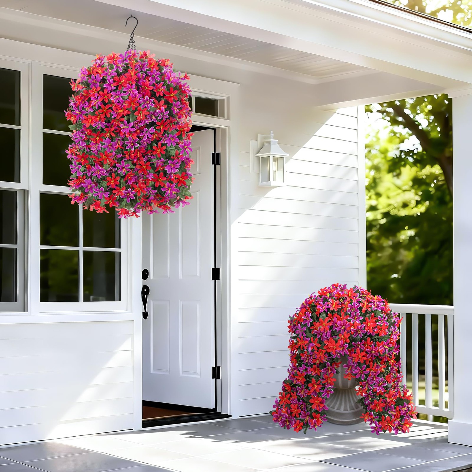 Artificial Lily Flowers for Outdoors Fake Hanging Flower Vines for Outside De…