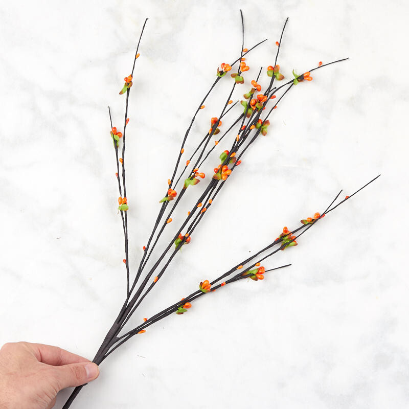 Package of 12 Orange Artificial Berry and Twig 19″ Sprays