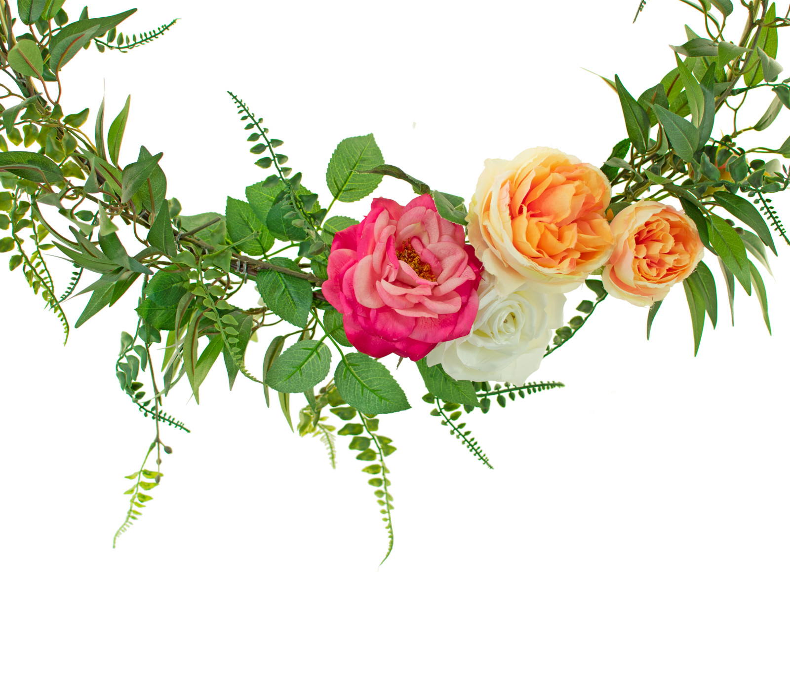 Floral Door Wreath Artisanal Home Decor Artificial Flowers Greenery 18in