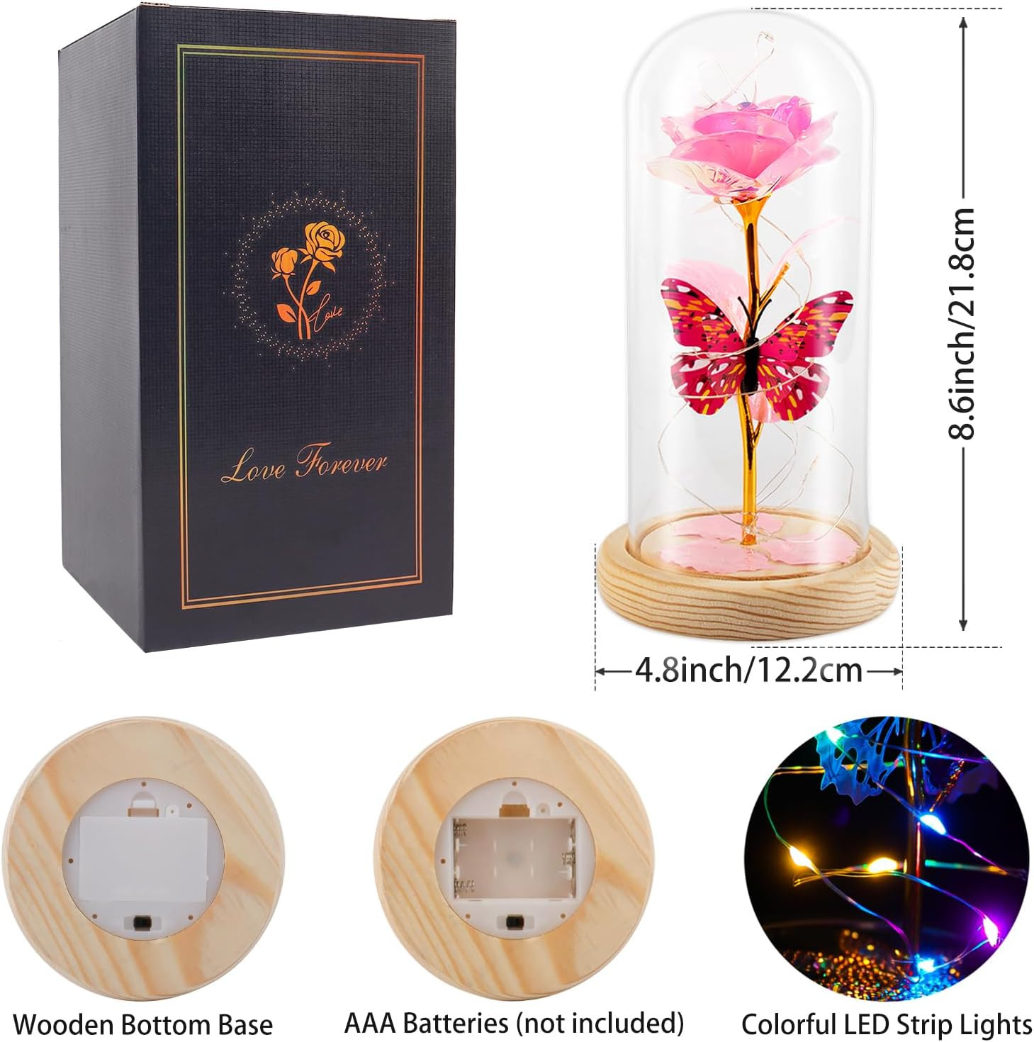 Rosas de cristal de galaxia regalos de cumpleanos para mujeres para mama abuela