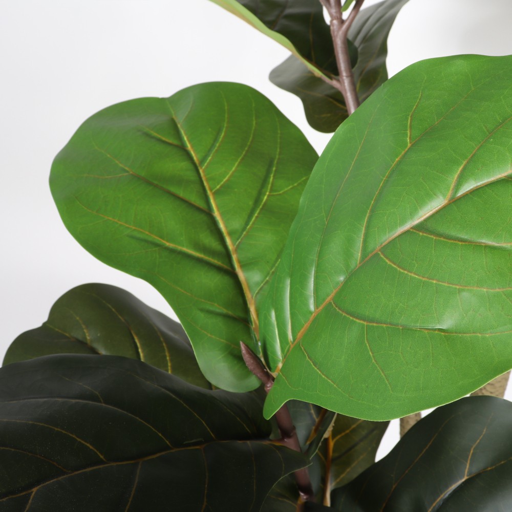 7′ Artificial Fiddle Leaf Fig Tree in Black Plastic Pot