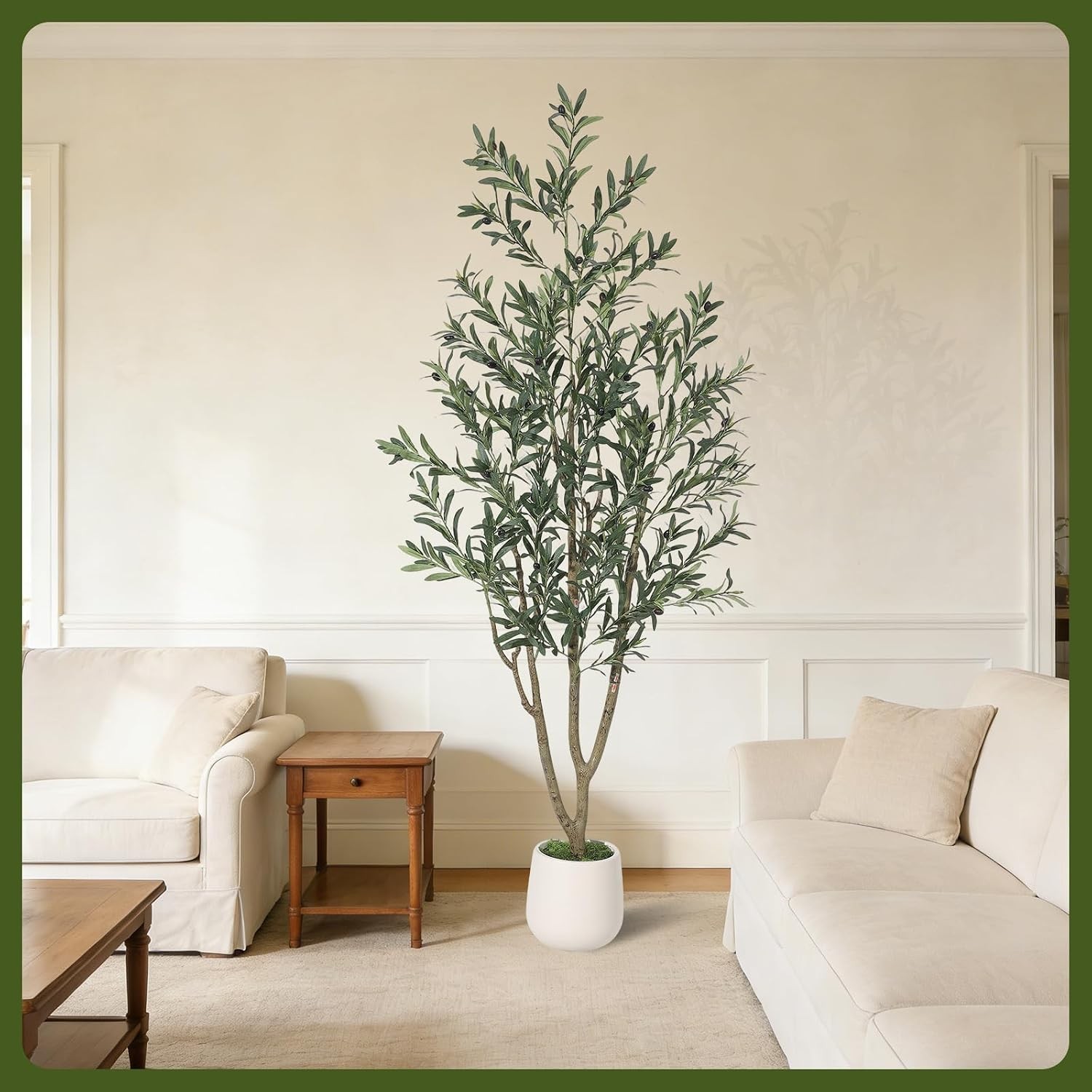 5/6/7FT Artificial Olive Tree Indoor with Moss and Planter Pot Faux Fake Home