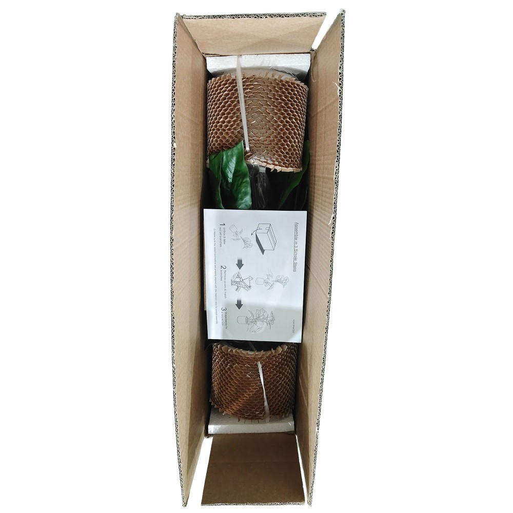 30” Artificial Tropical Alocasia Leaf Plant With White Pot 2pc/set