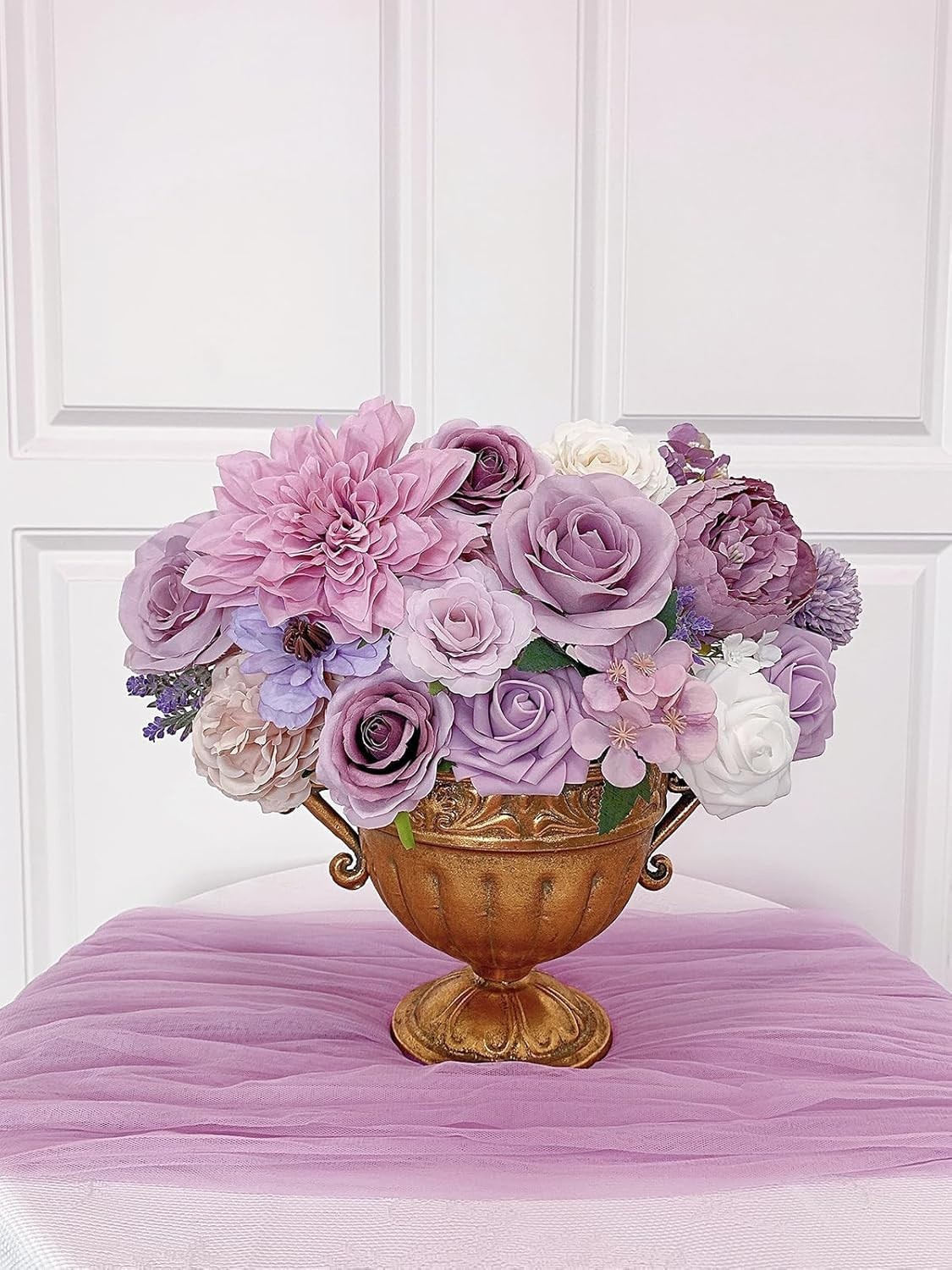 18-Piece Purple Artificial Floral Set for Stunning Arrangements & Crafts
