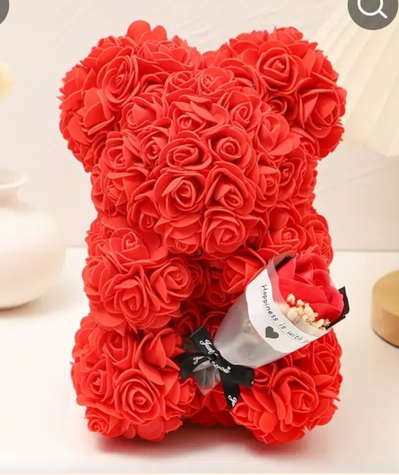 Teddy Bear Rose 9.5in Flower Rose Bear Red Valentine’s Day Gift FREE SHIPPING!!!
