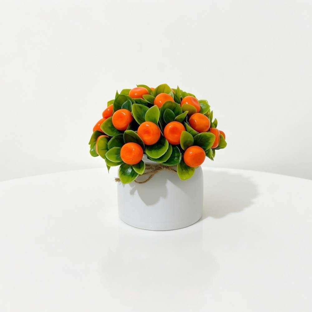 Tabletop Artificial Fruit Bonsai 27 Pcs Potted Plants for Home Office Decor