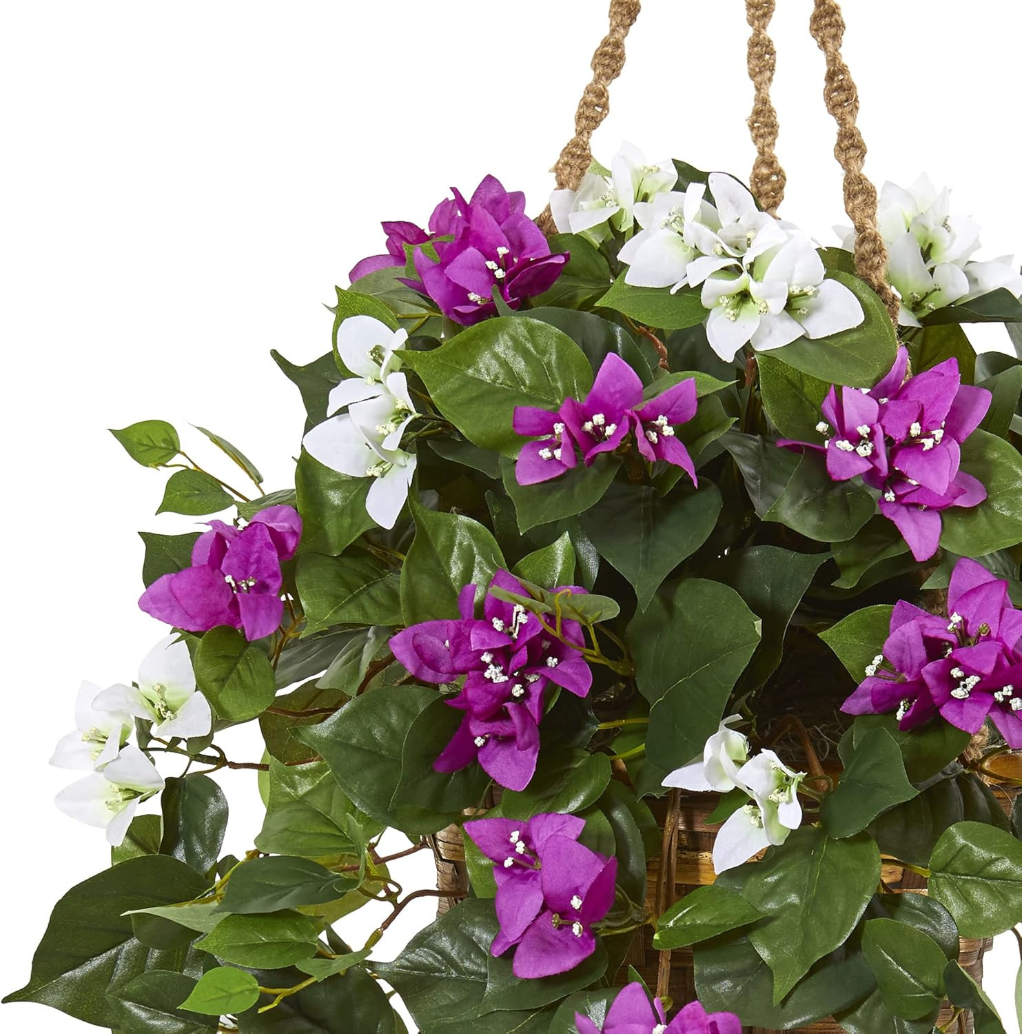 30″ Bougainvillea Artificial Hanging Basket – Vibrant Mixed Colors