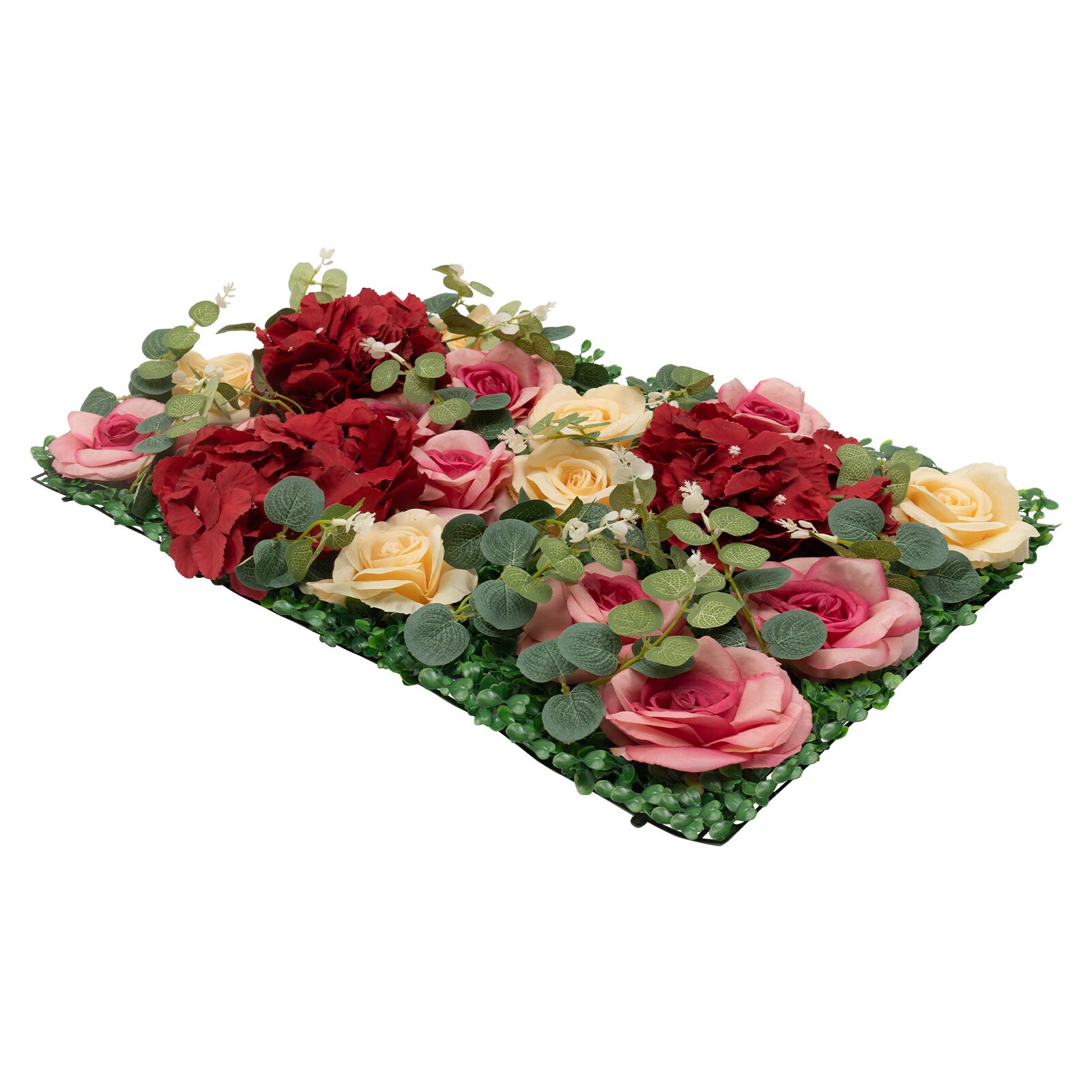 6Pcs Artificial Flower Wall Panel Backdrop Wedding Rose Hydrangea Flower Decor