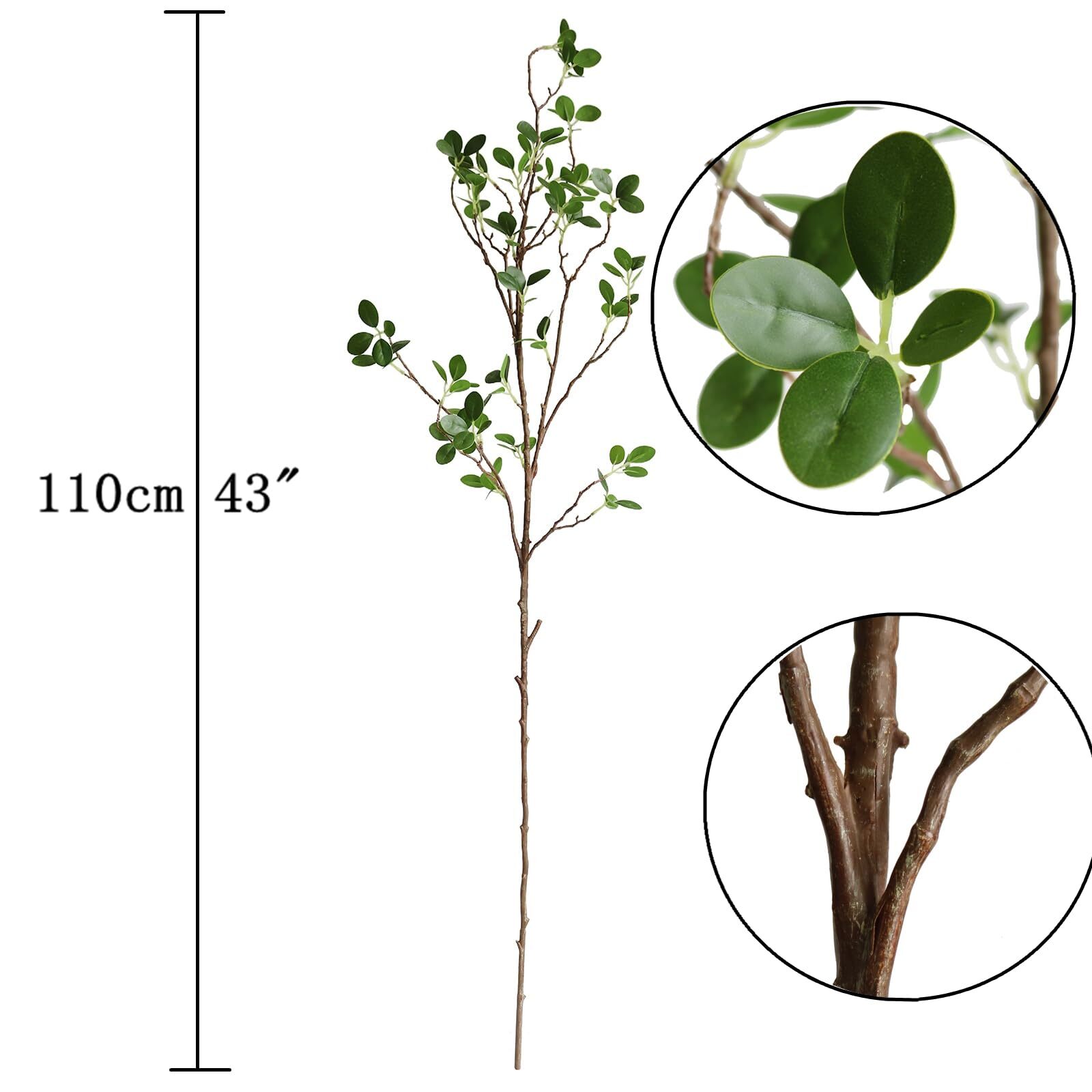Artificial Eucalytus Green Branches Faux Ficus Twig Home Office Decoration (2…