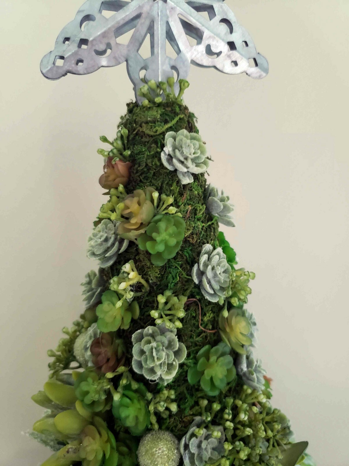 Christmas Rustic Faux Succulent Mini Tree 23″, Farmhouse Christmas Decor