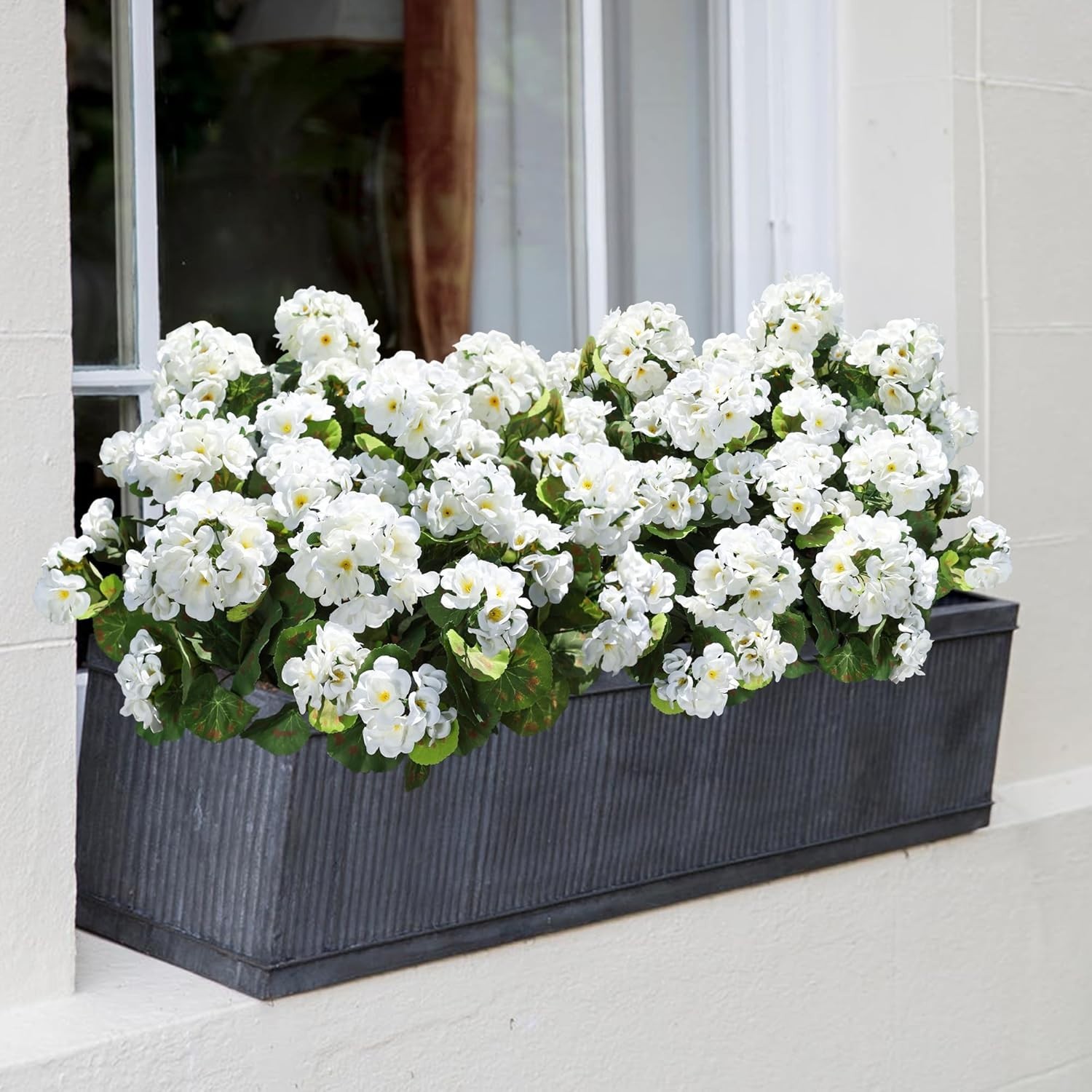 Artificial Geranium Flowers 6 Bundles UV Resistant Faux Plants for Outdoor Ga…