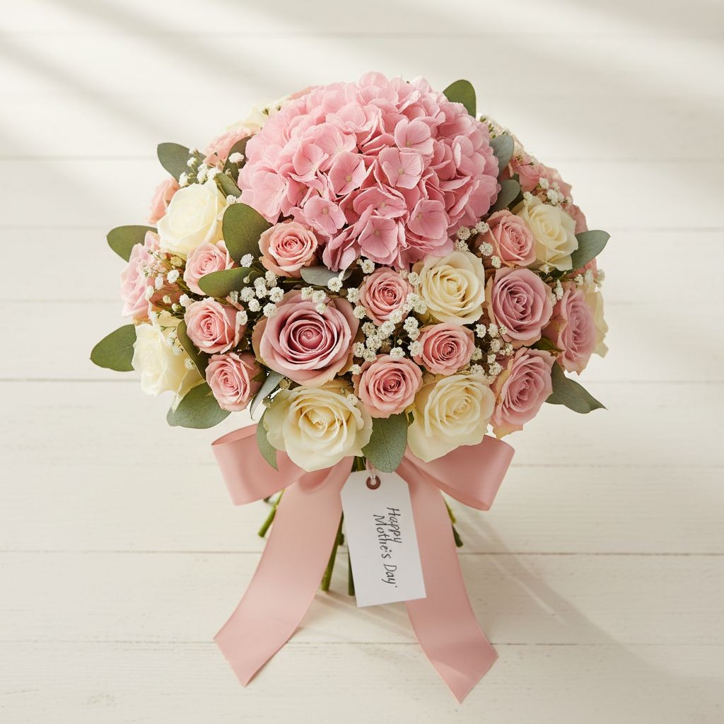 Blush Pink Hydrangea Stem Faux Flower 16 Inch Artificial Hydrangea Bloom 6 Inch