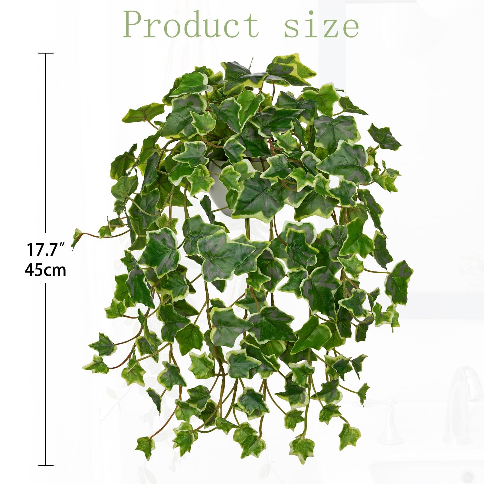 Fake Hanging Plants with Pots Artificial Potted Ivy Vine Greenery Wall Decor