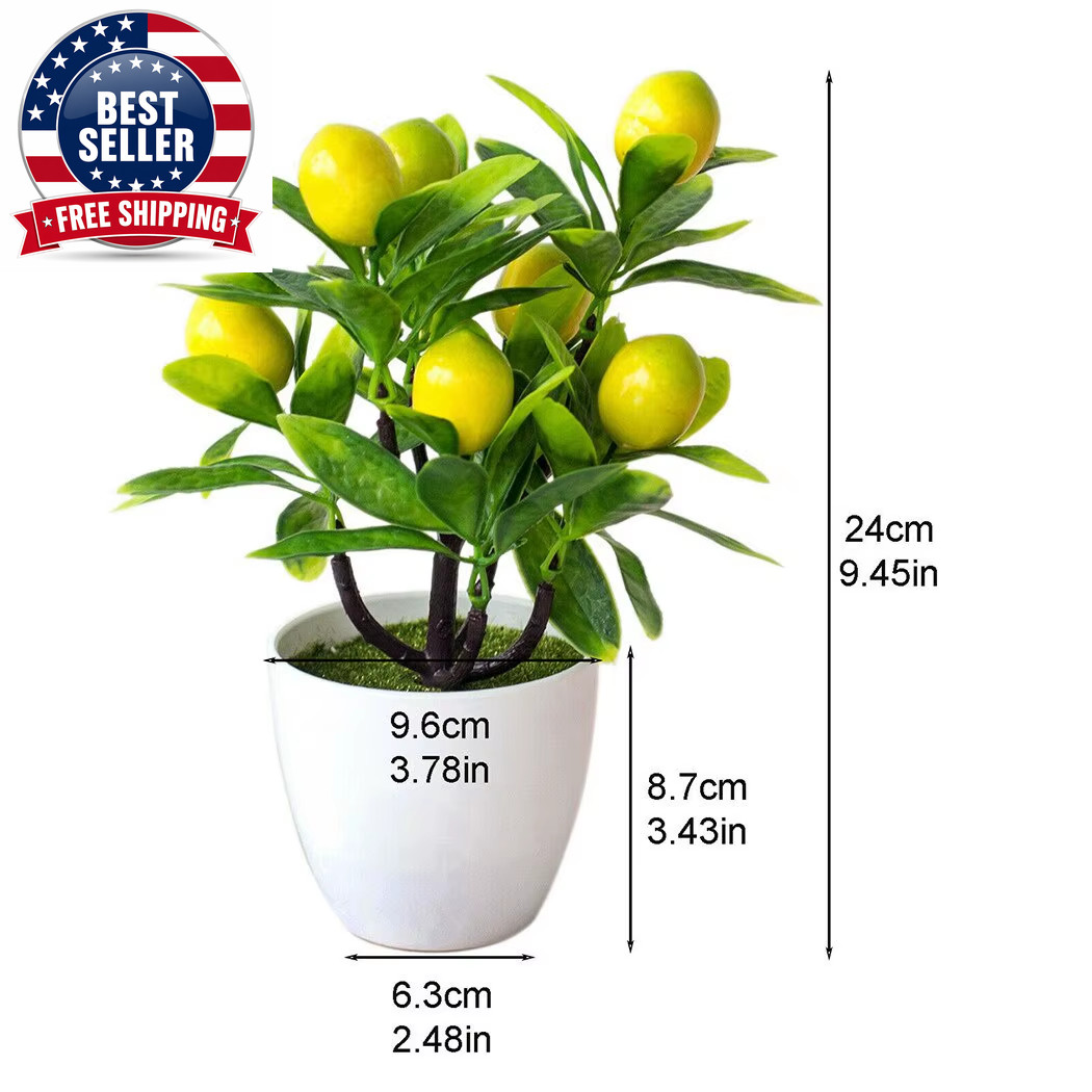 18CM Artificial Fruits Lemon Simulated Bonsai Home Decoration Potted Plant Livin