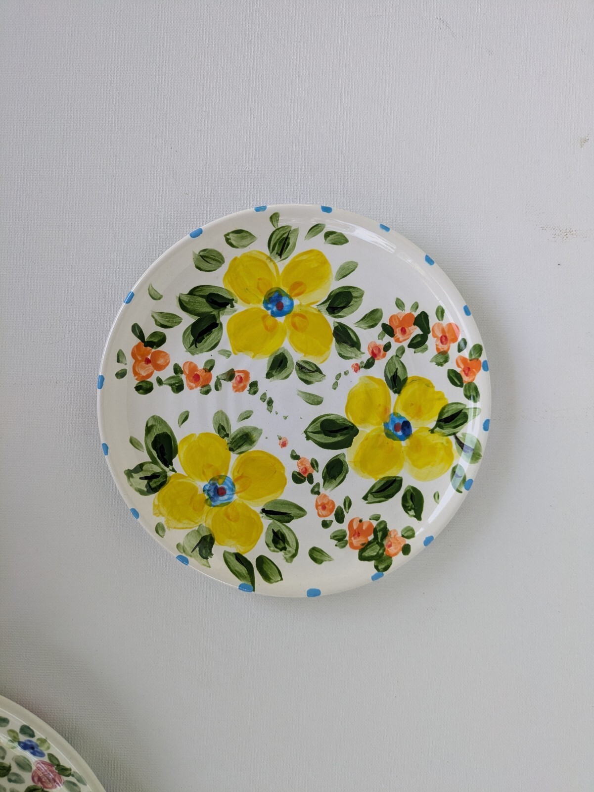 Cottagecore Handpainted Artisan Floral Plates, Y2K Vintage Decorative Plates
