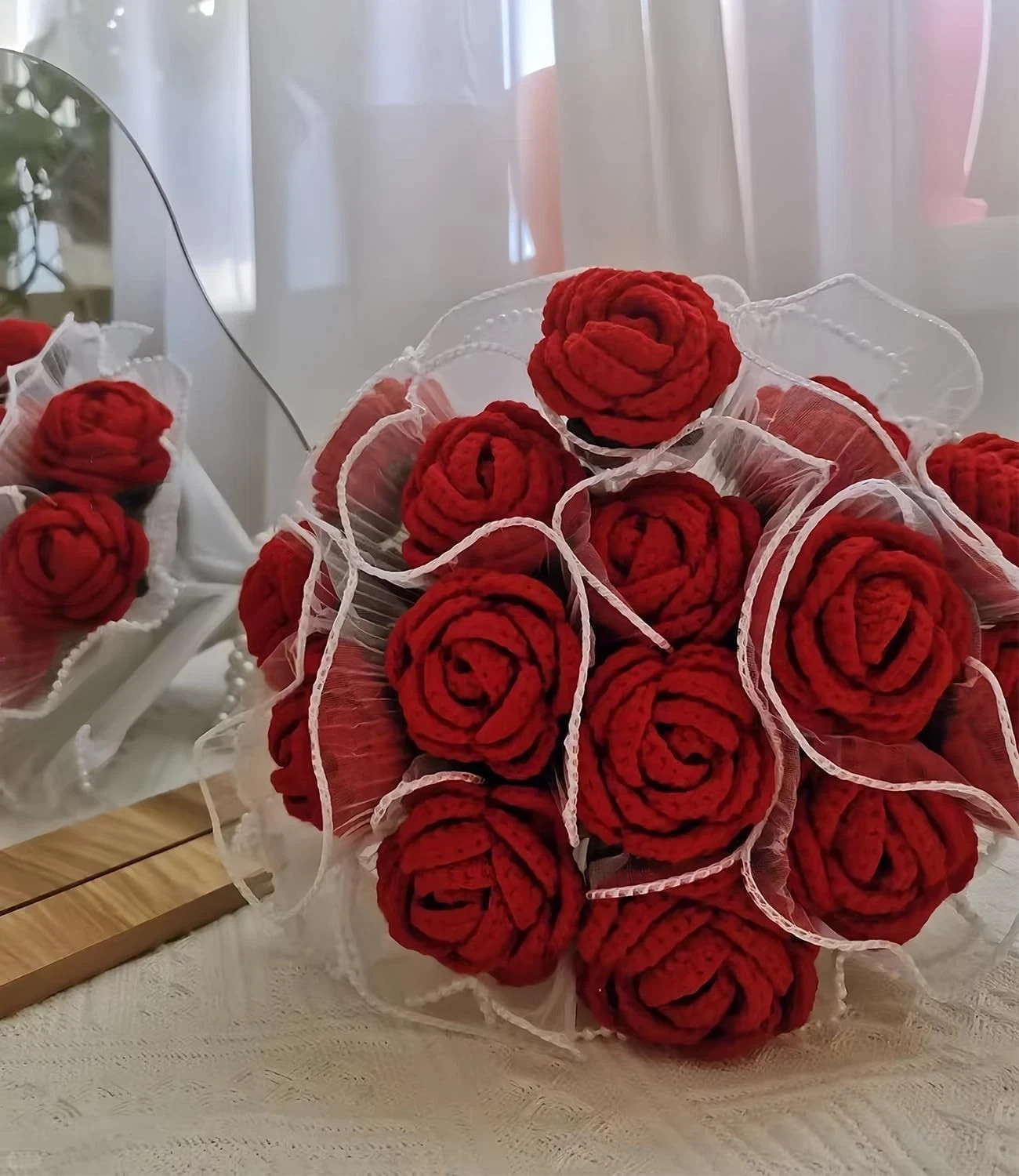 Crochet Flowers, DIY Crochet Flower Bouquet, Finished Handmade Flowers, Artifici
