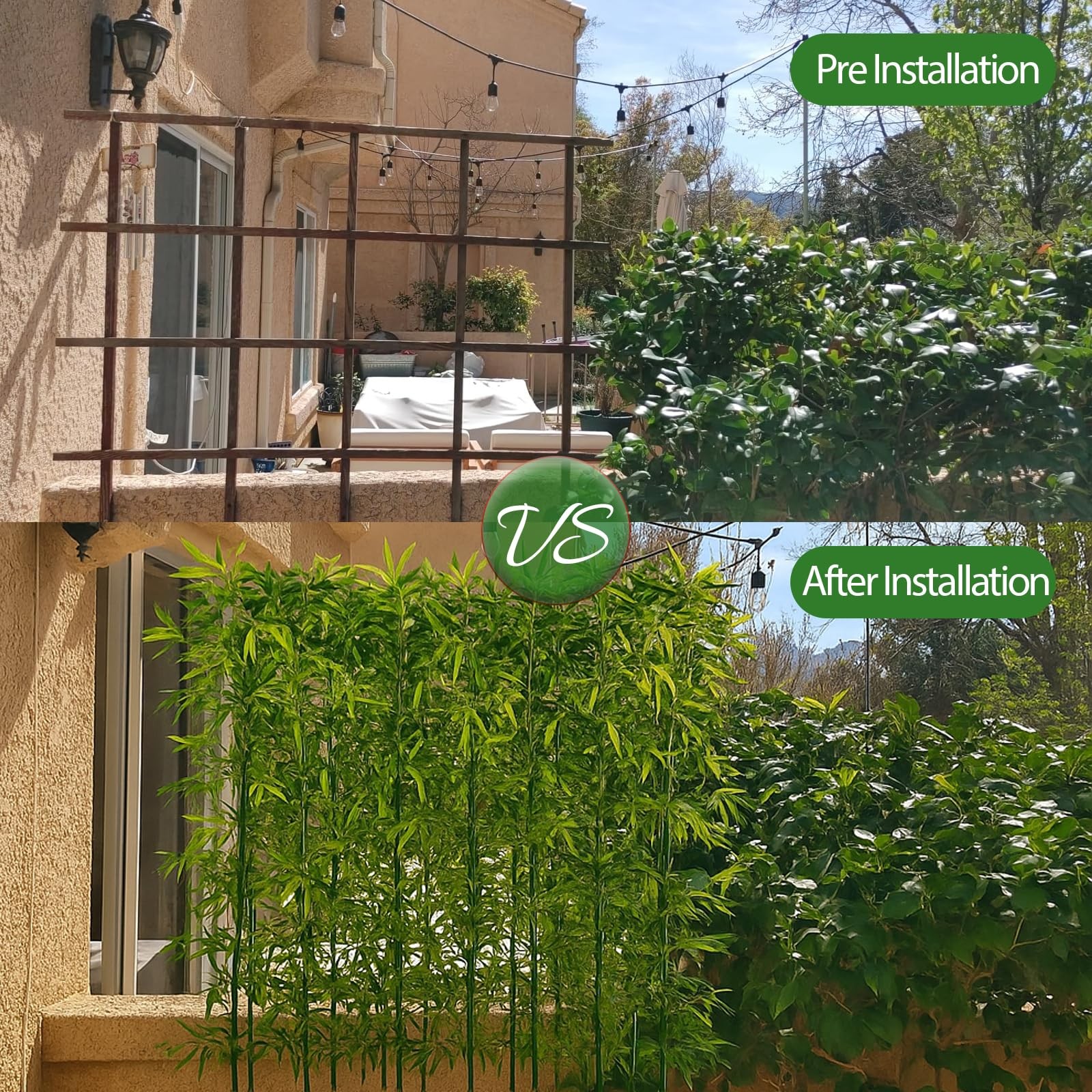 5ft 10 Pack Fake Bamboo, Artificial Bamboo Plants Outdoor