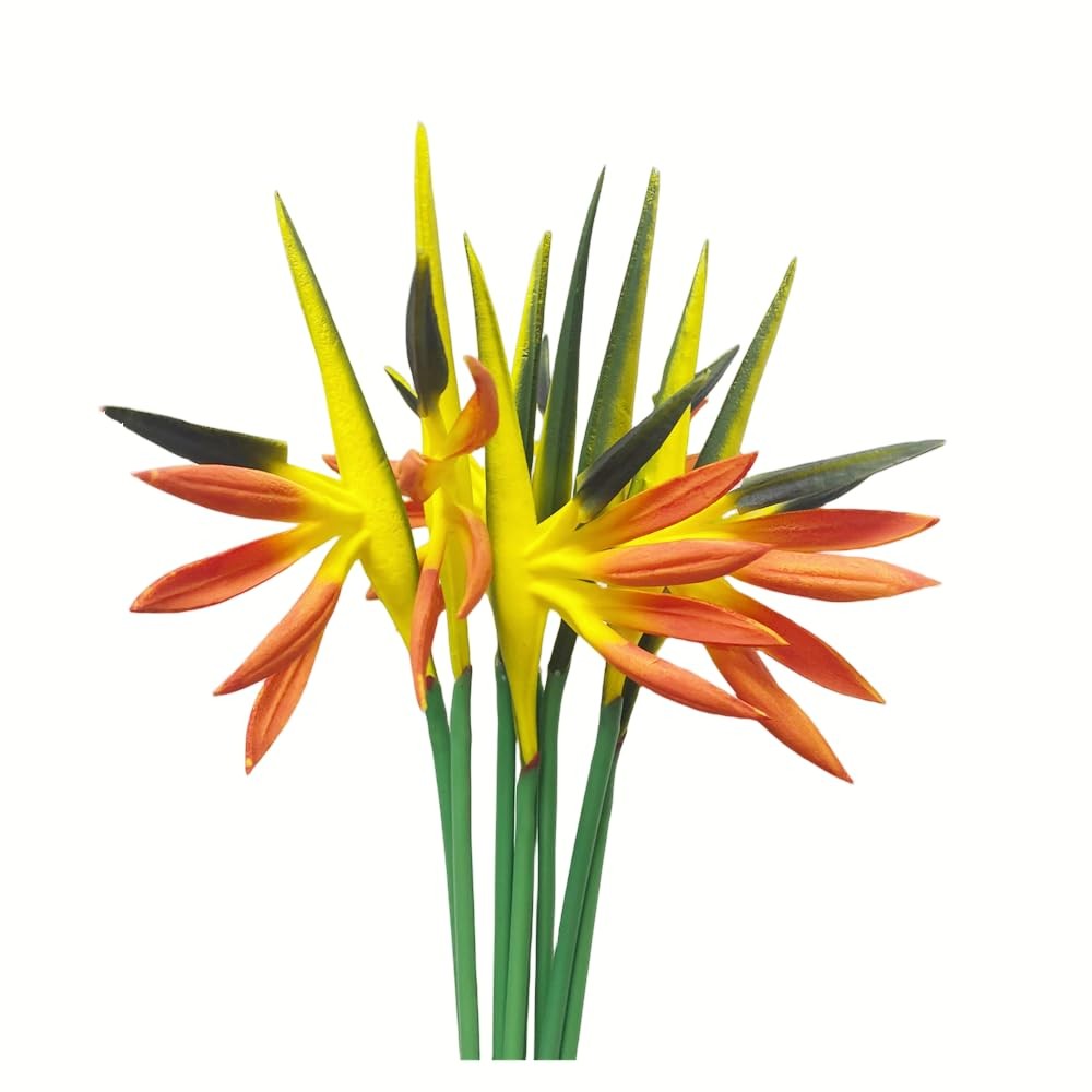 Multicolor Artificial Flowers Bird Of Paradise 23 Inch Permanent Bouquet 6 PCS