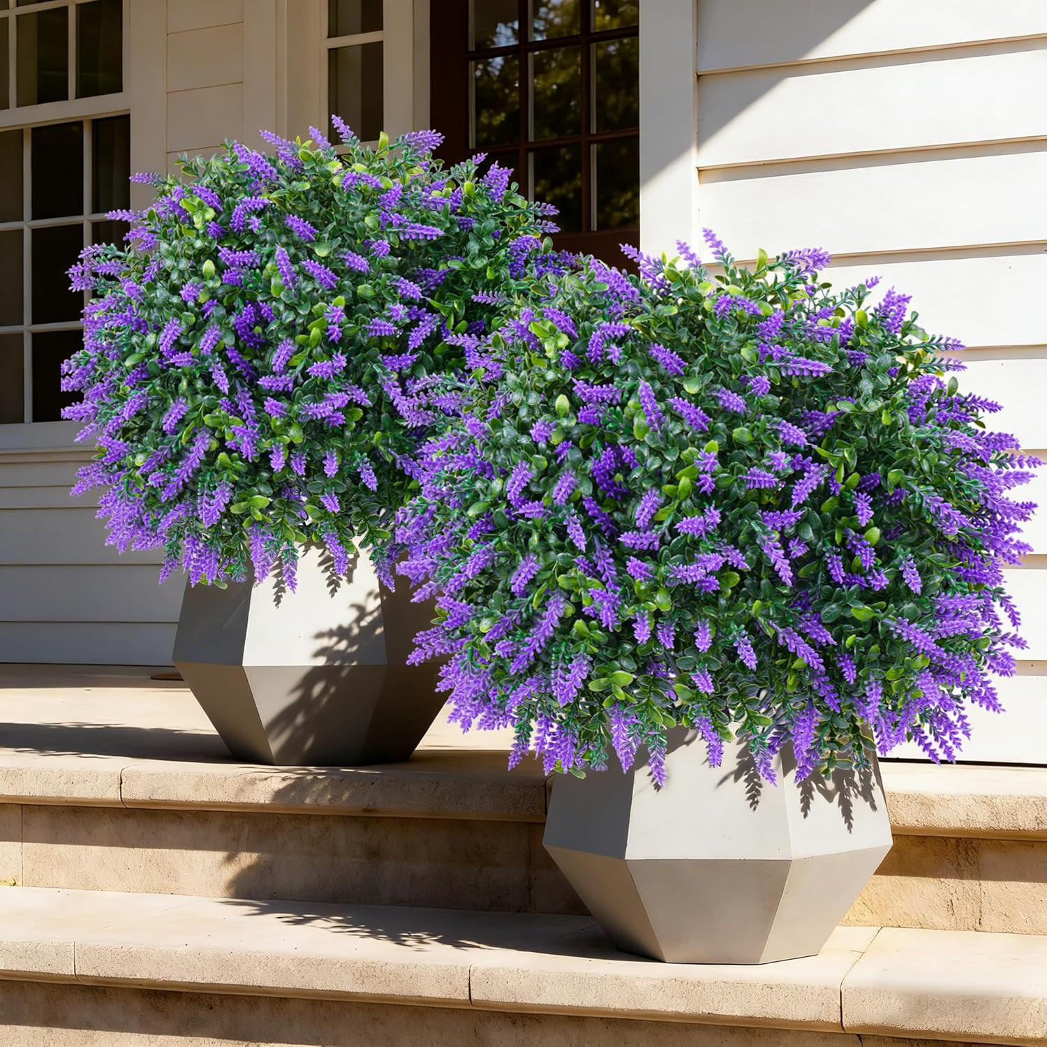 4Pack Artificial Cedar Topiary Ball Trees, 16” UV Resistant Fake Evergreen Shru