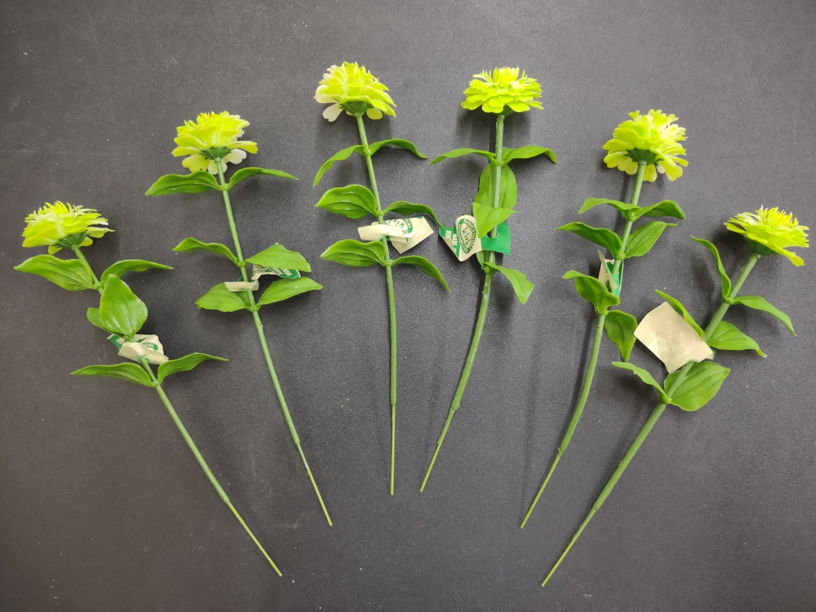 24 Pieces Vintage Poly Flower Stems from the 1960s & Early 70s, New with Tags