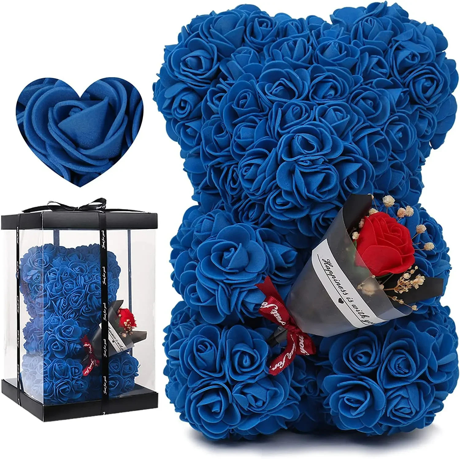 Rose Bear with flower bouquet Artificial Foam Flowers Bear Romantic CreativeGift