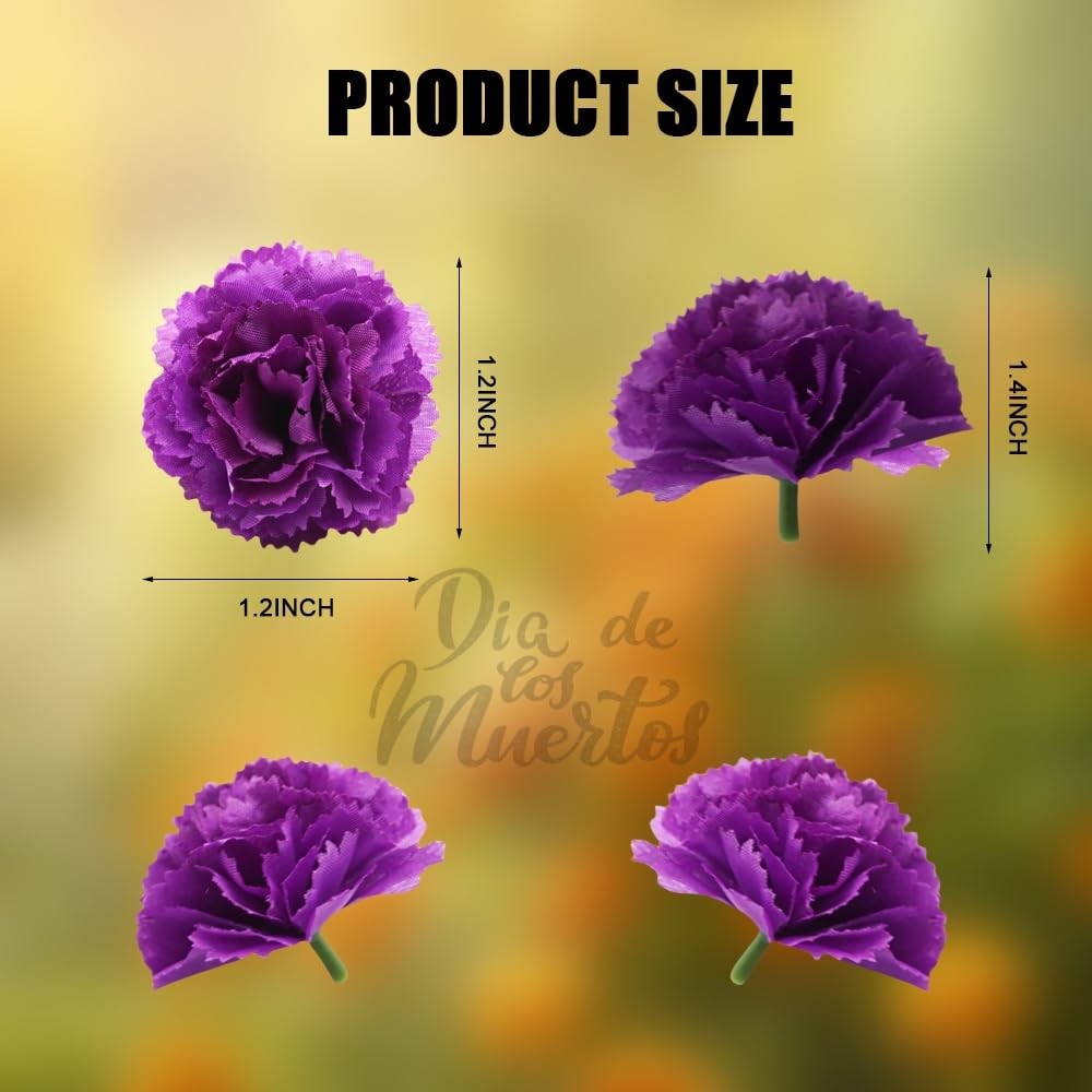 Artificial Marigold Flowers, 100Pcs Marigold Faux Flowers, Purple Flower Fake…