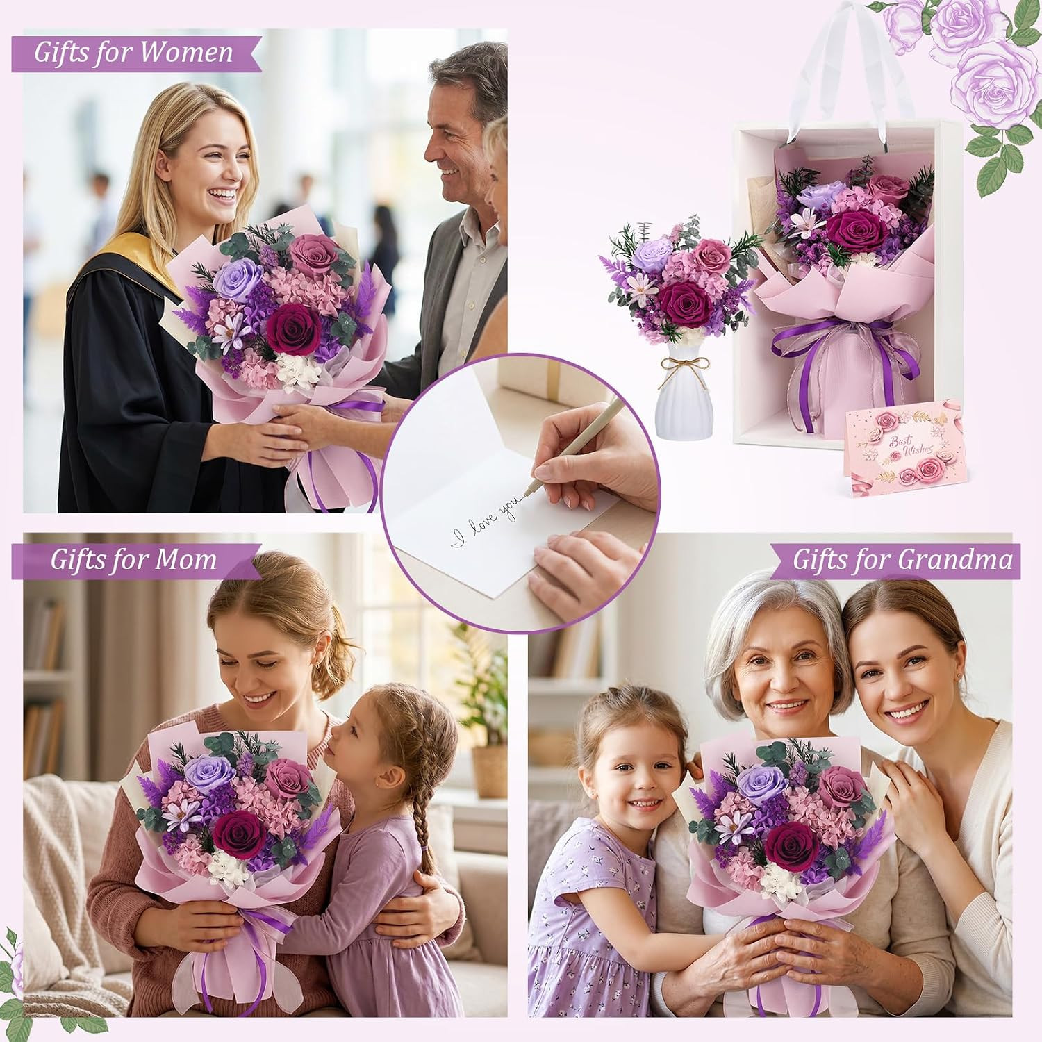 Flowers for Delivery Prime Preserved Flower Bouquet That Last 3-5 Years Real For
