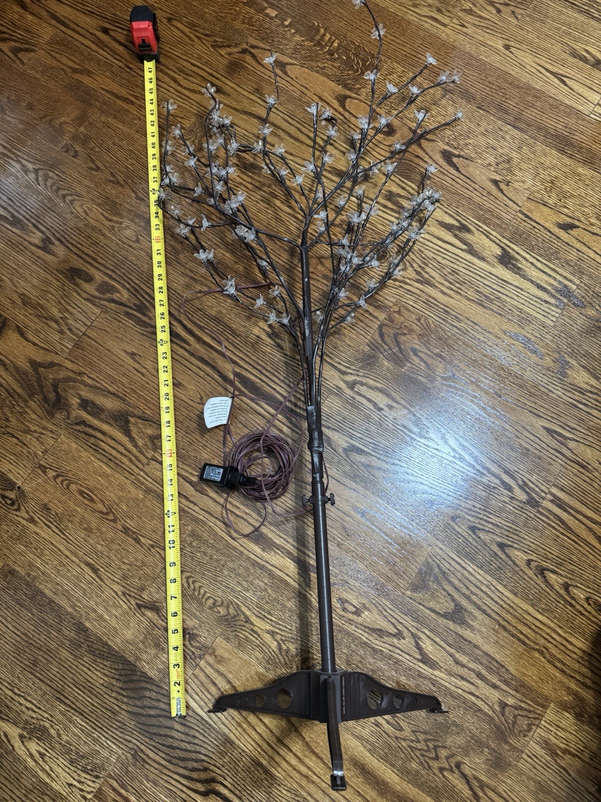 EUC, Warm Led Cherry Blossom Tree With Adjustable Height & Width, Long Cord