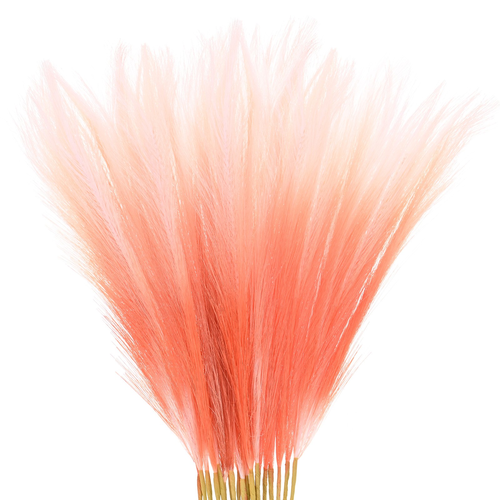 20Pack Faux Pampas Grass 21.7 Inch for Home Decor/Wedding Orange Gradient