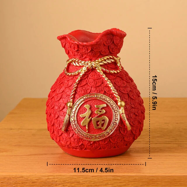 Chinese Spring Festival Decorations Vase Artificial Red Berries Plant Vase with