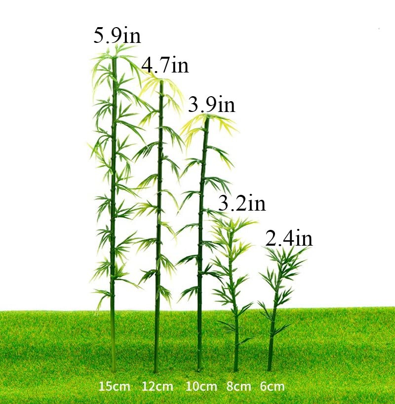 Model Miniature Trees, 100PCS Green Plastic Trees, 5 Sizes Artificial Model P…