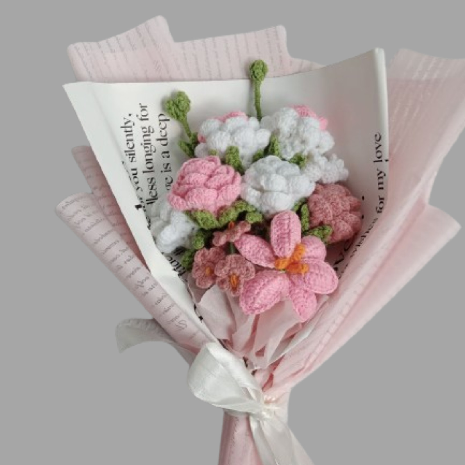 Hand Knitted Flower Wool Yarn Crochet Flowers Hand Woven Bouquet Wedding Home