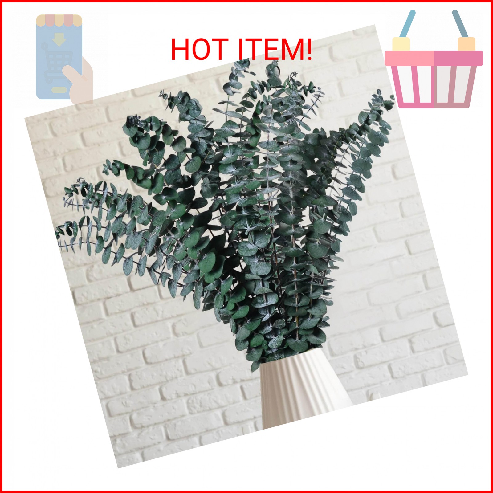 NKYUX 12 Pcs Preserved Dried Eucalyptus Stems, 17″ Natural Branches for Shower H