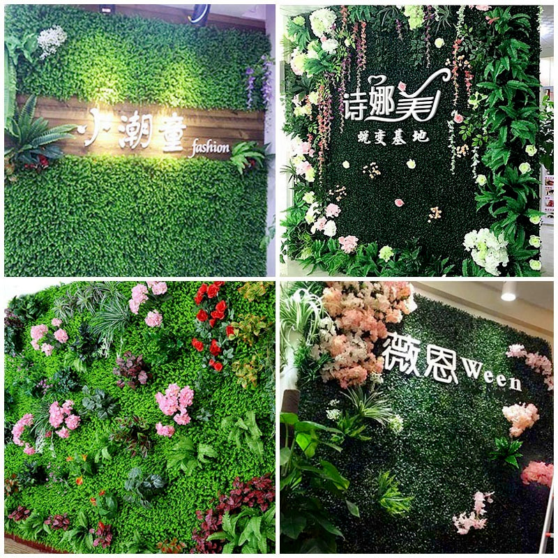 1pc Artificial Lawn Grass Carpet Fake Flower Background Wall Backdrop Decoration